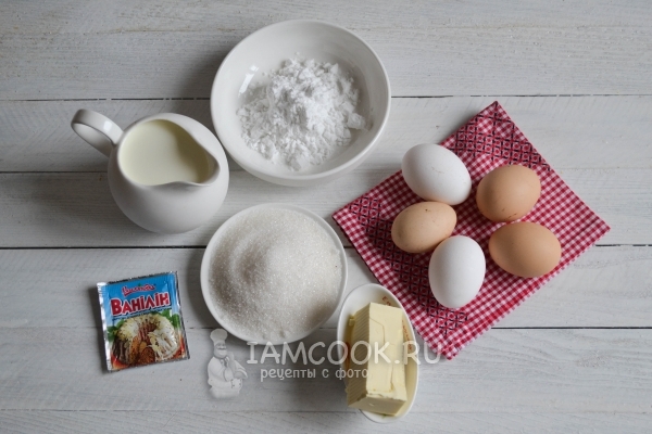 Ингредиенты для заварного крема для эклеров