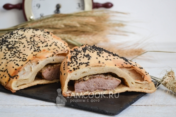 Рецепт мяса в тесте, запеченного в духовке