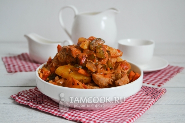 Фото азу из индейки в мультиварке