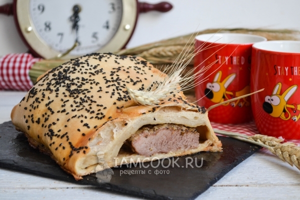 Фото мяса в тесте, запеченного в духовке