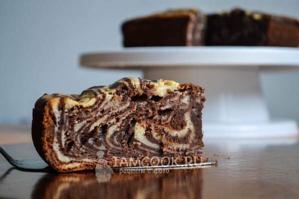 Фото классического пирога «Зебра»