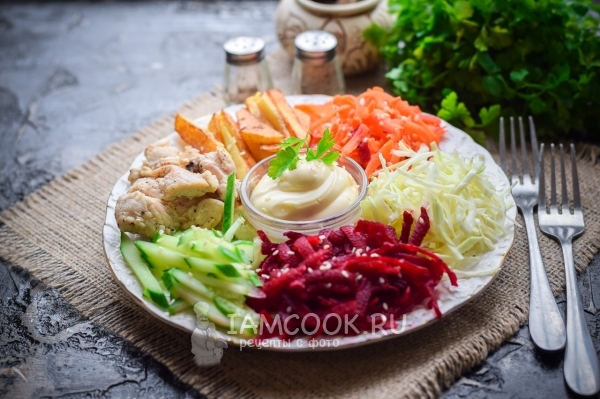 Рецепт французского салата со свеклой и картошкой