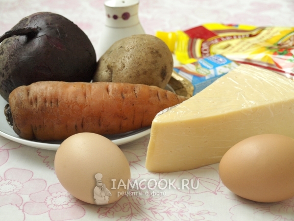 Ингредиенты для салата «Невеста» со свеклой