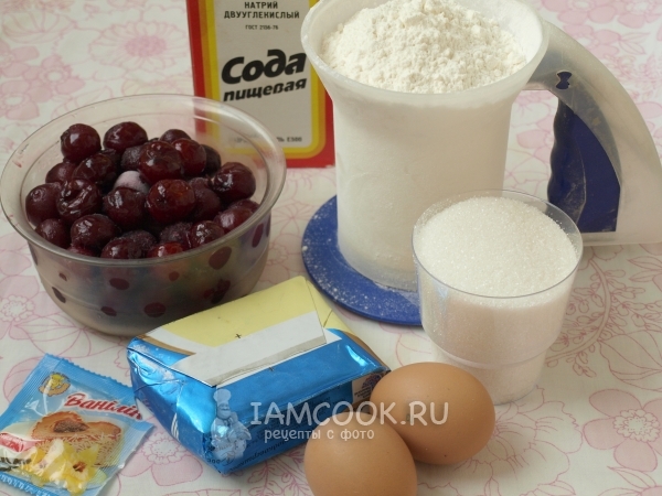 Ингредиенты для тёртого пирога с вишней