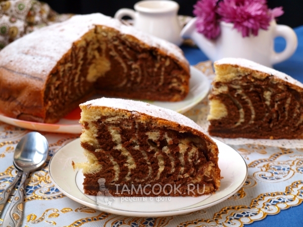 Рецепт пирога «Зебра» без сметаны