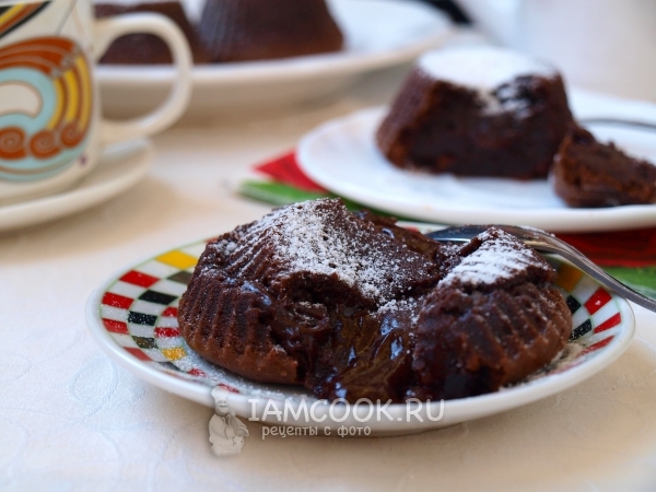 Фото шоколадных кексов с жидкой начинкой