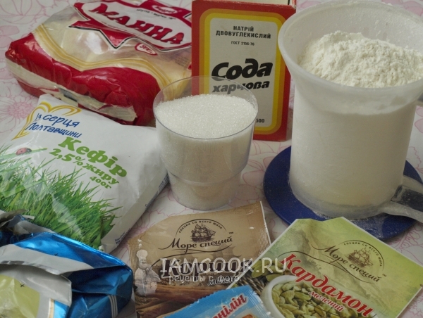 Ингредиенты для манника на кефире без яиц