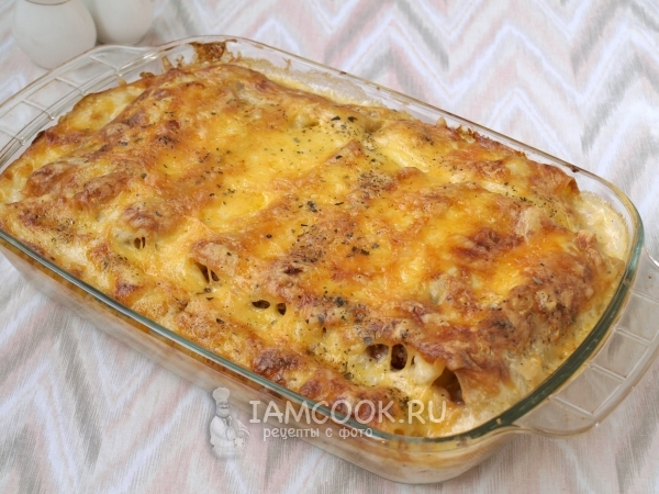 Готовые каннелони под соусом бешамель