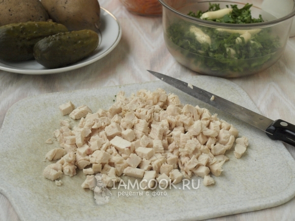 Порезать куриное филе