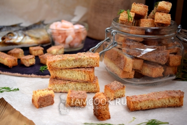 Рецепт гренок с крабово-креветочной пастой