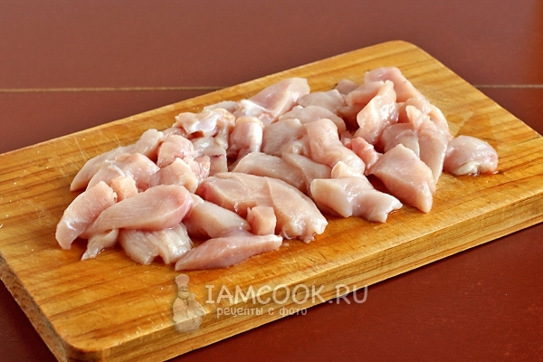 Порезать куриное филе