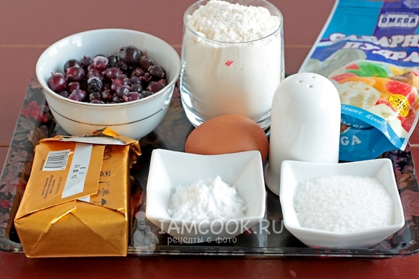 Ингредиенты для песочного пирога с черной смородиной