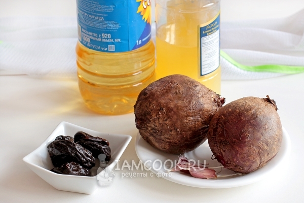 Ингредиенты для салата из свеклы без майонеза