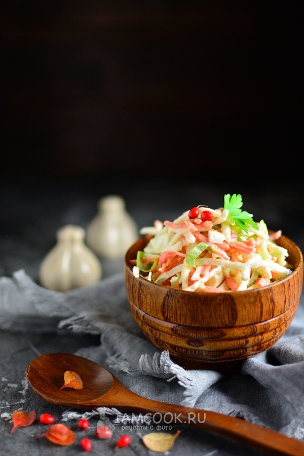 Рецепт салата из черной редьки с морковью