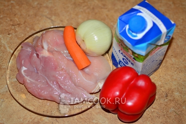 Ингредиенты для индейки в сливках в мультиварке