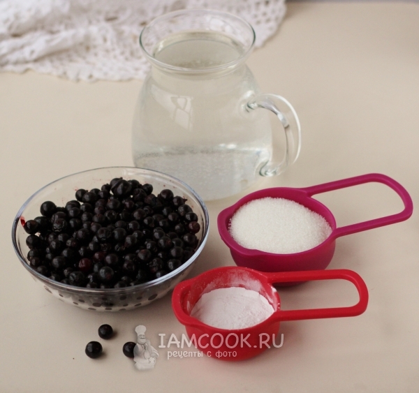Ингредиенты для киселя из чёрной смородины
