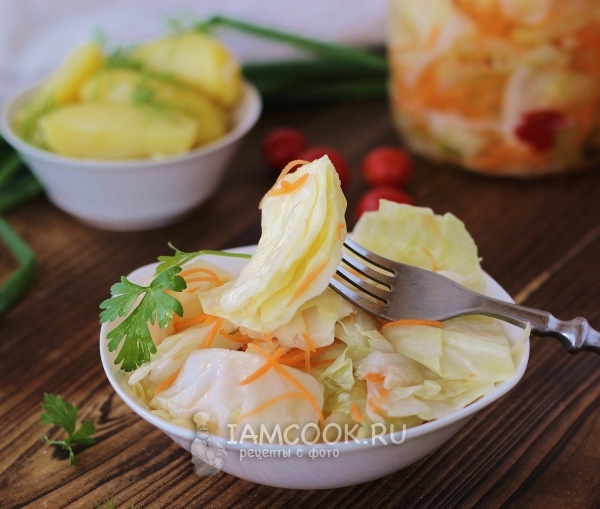 Фото капусты, маринованной большими кусочками