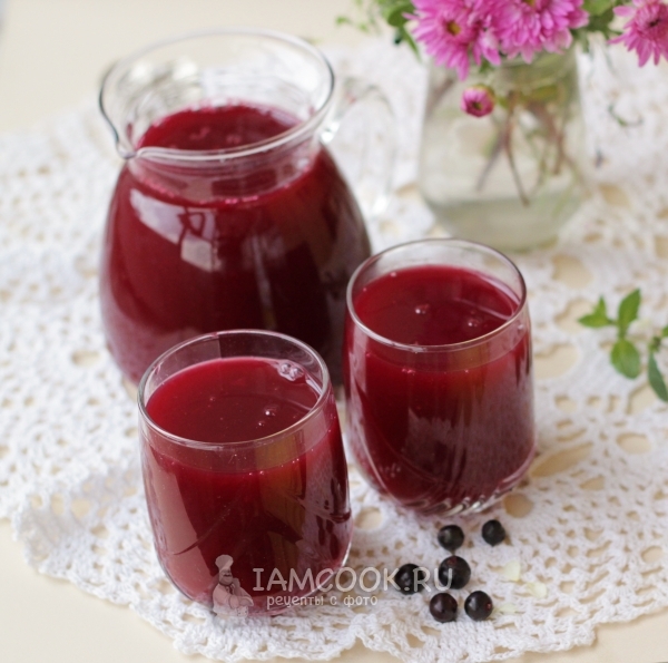 Фото киселя из чёрной смородины