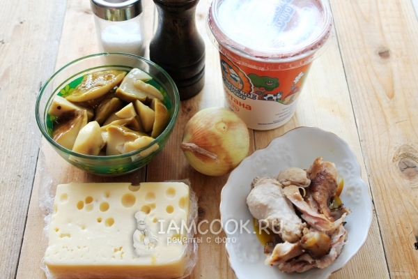 Ингредиенты для жульена из белых грибов