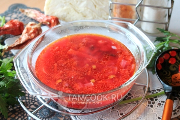 Рецепт постного борща с грибами и фасолью