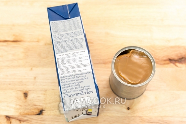 Ингредиенты для карамельного крема для эклеров