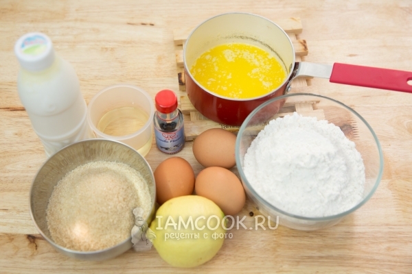 Ингредиенты для нежного кекса на кефире