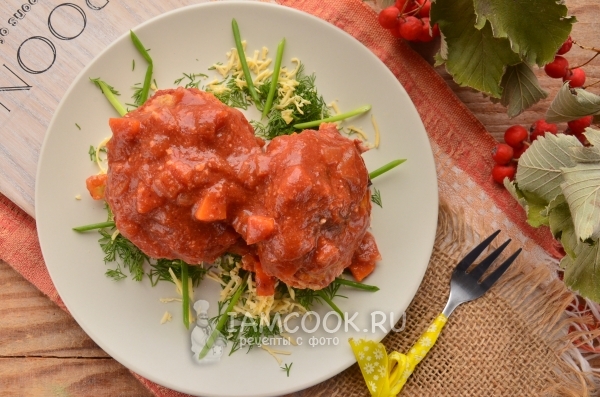 Тефтели с сыром в духовке с подливкой