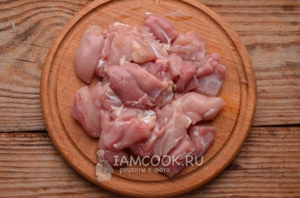 Порезать мясо на кусочки