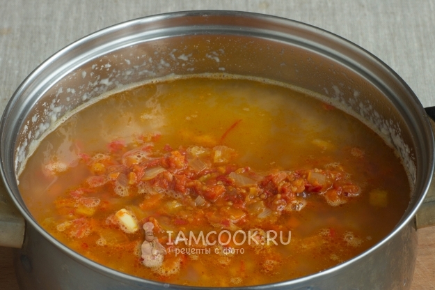 Положить овощи в суп