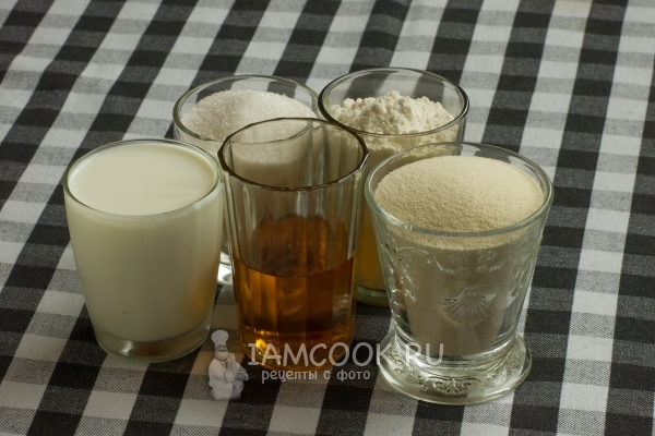 Ингредиенты для манника на молоке без яиц