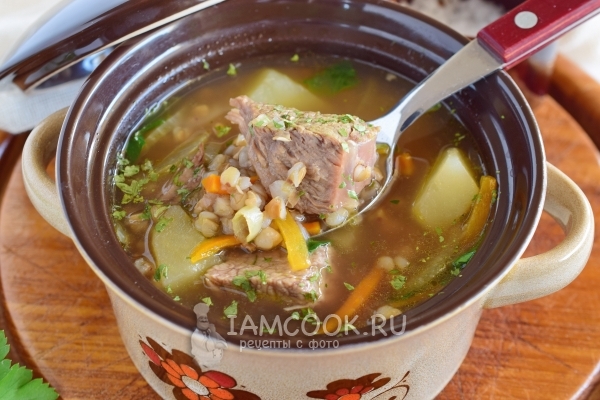 Фото гречневого супа с говядиной