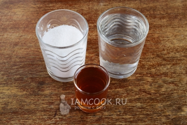 Ингредиенты для сахарного сиропа для пропитки бисквита