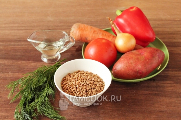 Ингредиенты для супа с гречкой и картошкой