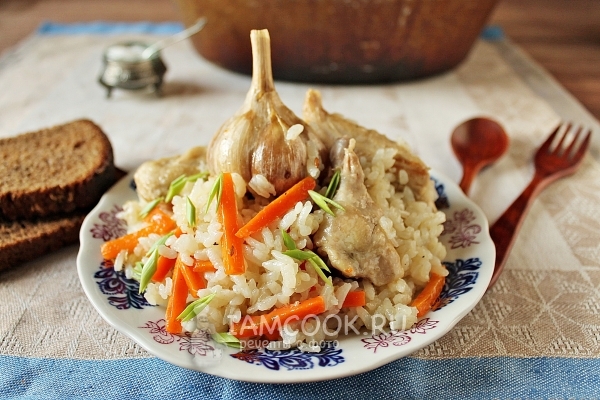 Рецепт плова с курицей в утятнице на плите