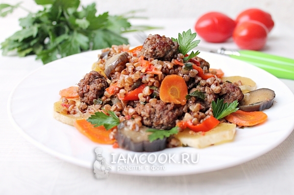 Рецепт гречки с фаршем и овощами