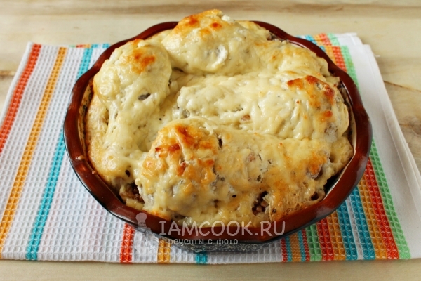 Гречка с курицей в духовке с сыром