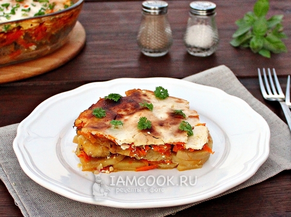 Рецепт запеканки из минтая с картошкой в духовке