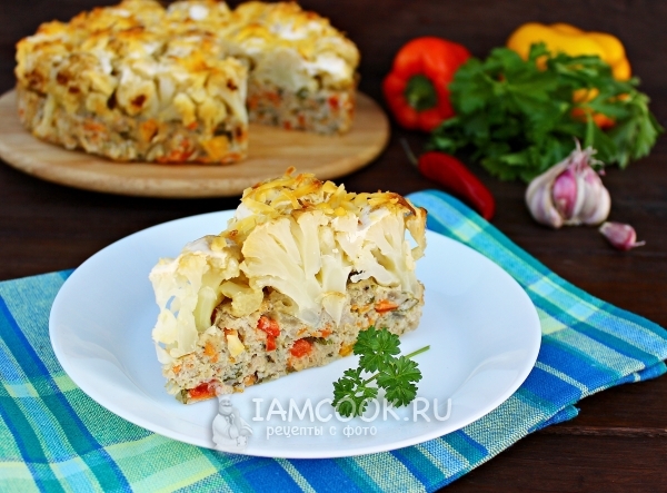 Фото овощной запеканки с фаршем в духовке