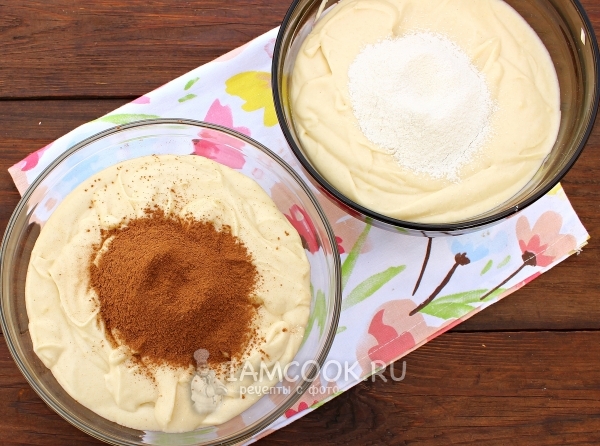 Всыпать муку и какао