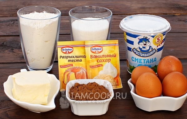 Ингредиенты для мраморного кекса в мультиварке