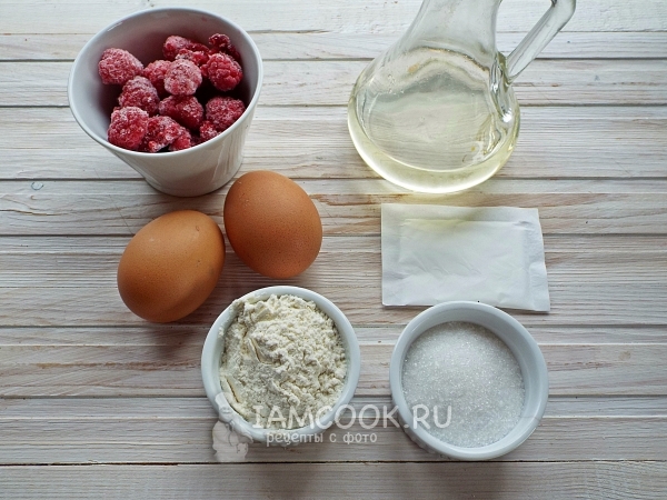 Ингредиенты для бисквита с малиной