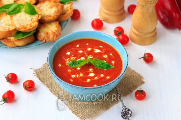 Рецепт супа-пюре из печеных томатов