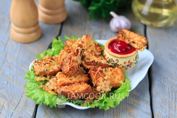 Рецепт сухариков с сыром в духовке