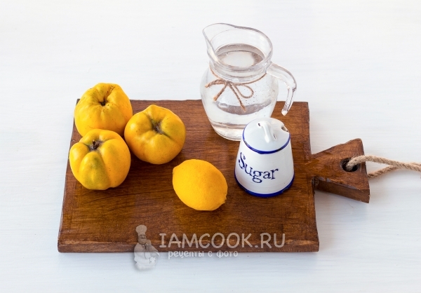 Ингредиенты для варенья из айвы дольками на зиму