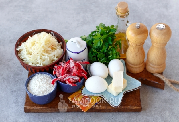 Ингредиенты для шарлотки с капустой