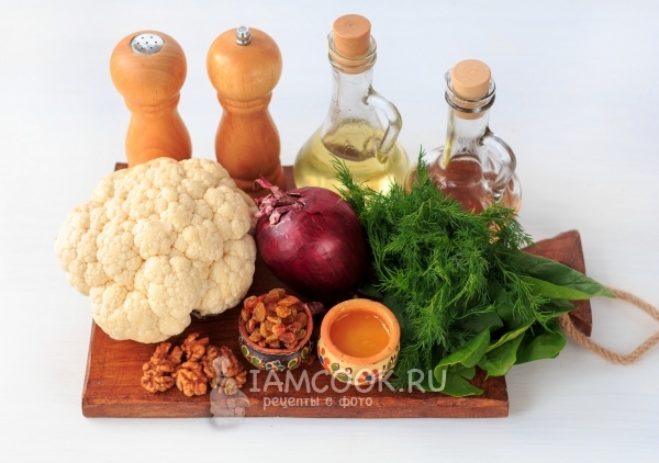 Ингредиенты для теплого салата из цветной капусты