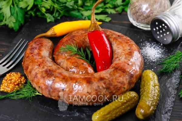 Фото свиной колбасы с говяжьим сердцем