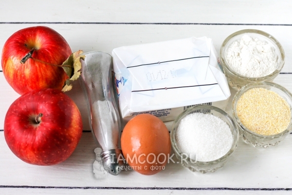 Ингредиенты для сырников с яблоками в духовке