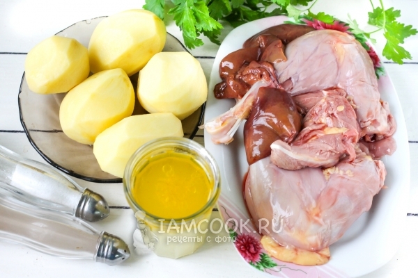 Ингредиенты для картошки с уткой в фольге в духовке