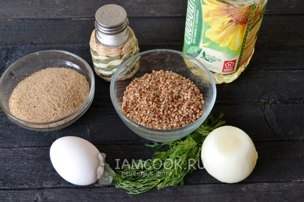 Ингредиенты для диетических котлет из гречки
